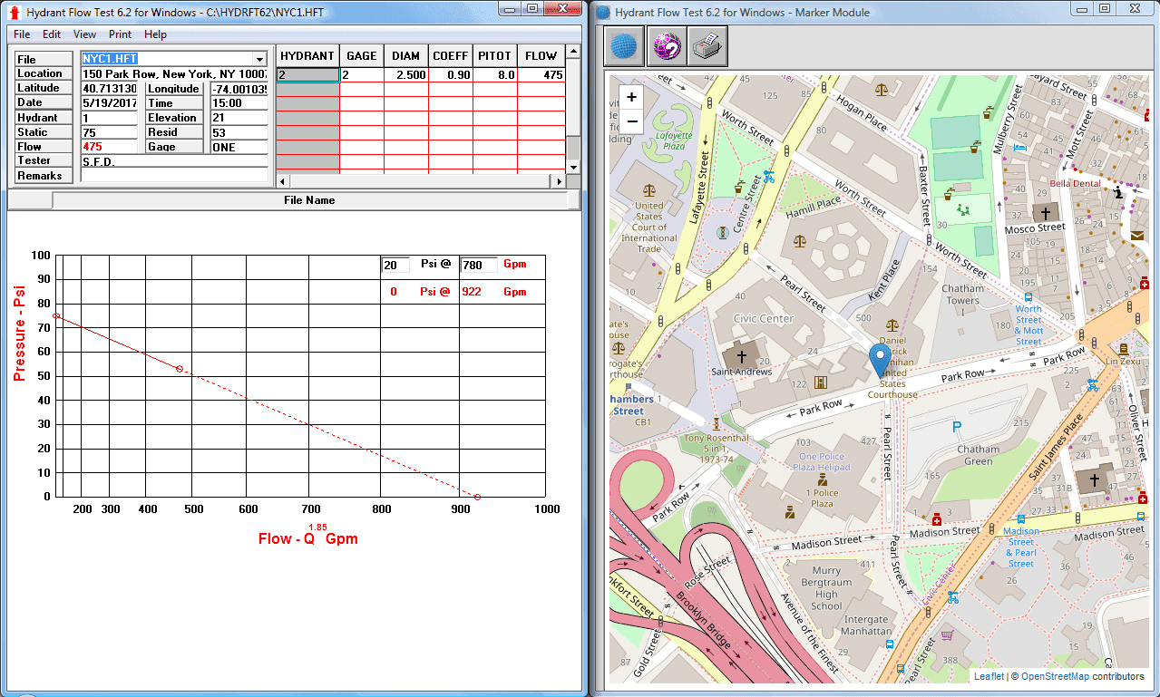 Fire Hydrant Flow Test 4.0 Software.